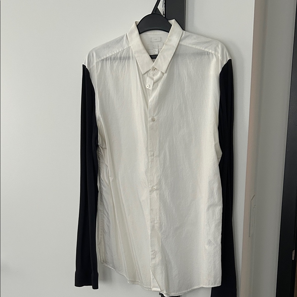 COS Two-Tone Black and White Button Down Shirt